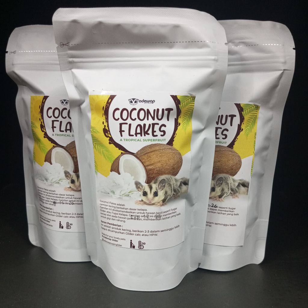 ADEWAP GLIDER Dried Coconut Flakes Camilan Buah Kelapa Sugar Glider Hamster Tupai