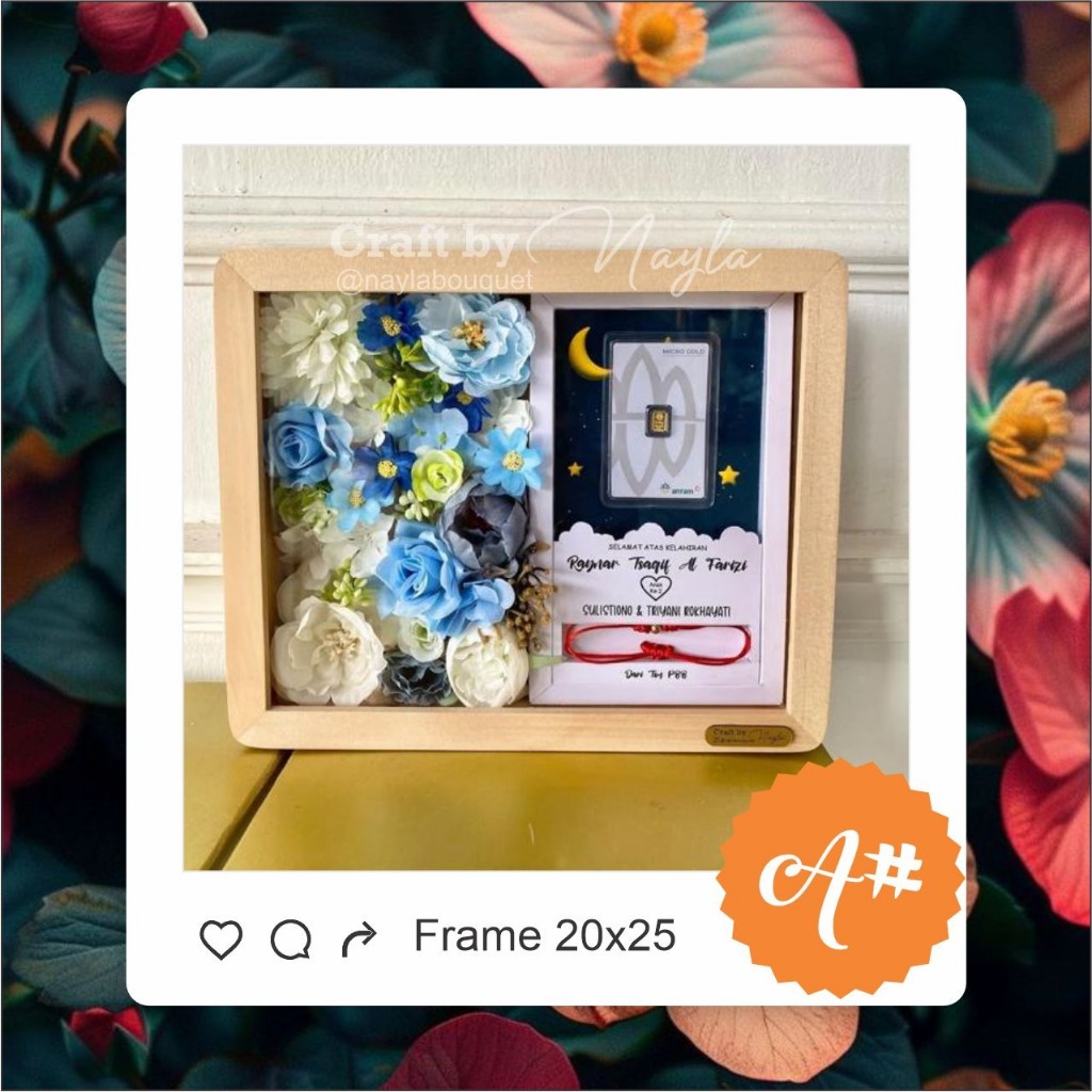 FRAME FLOWER BOX l FLOWER IN FRAME l  KADO ULANG TAHUN l PERNIKAHAN l KELAHIRAN l FRAME 3D CUSTOM