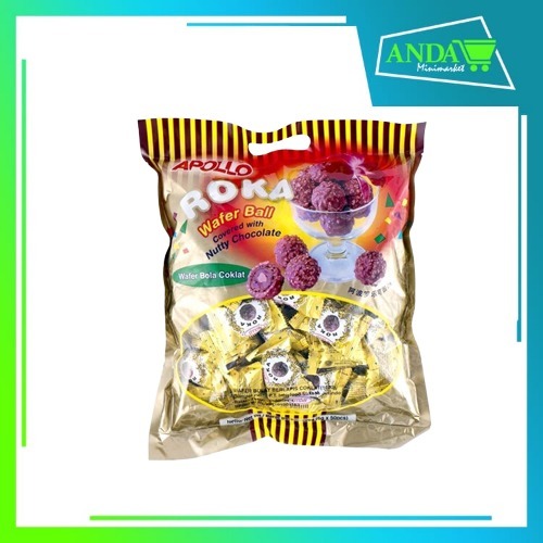 

ANDA Apollo Roka Wafer Ball Coklat Kemasan Bag Refill Isi 50/ Isi 70