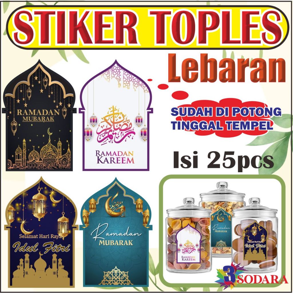 

Stiker Toples Lebaran Model Ka'bah Sticker Toples Idul Fitri Isi 25 Pcs