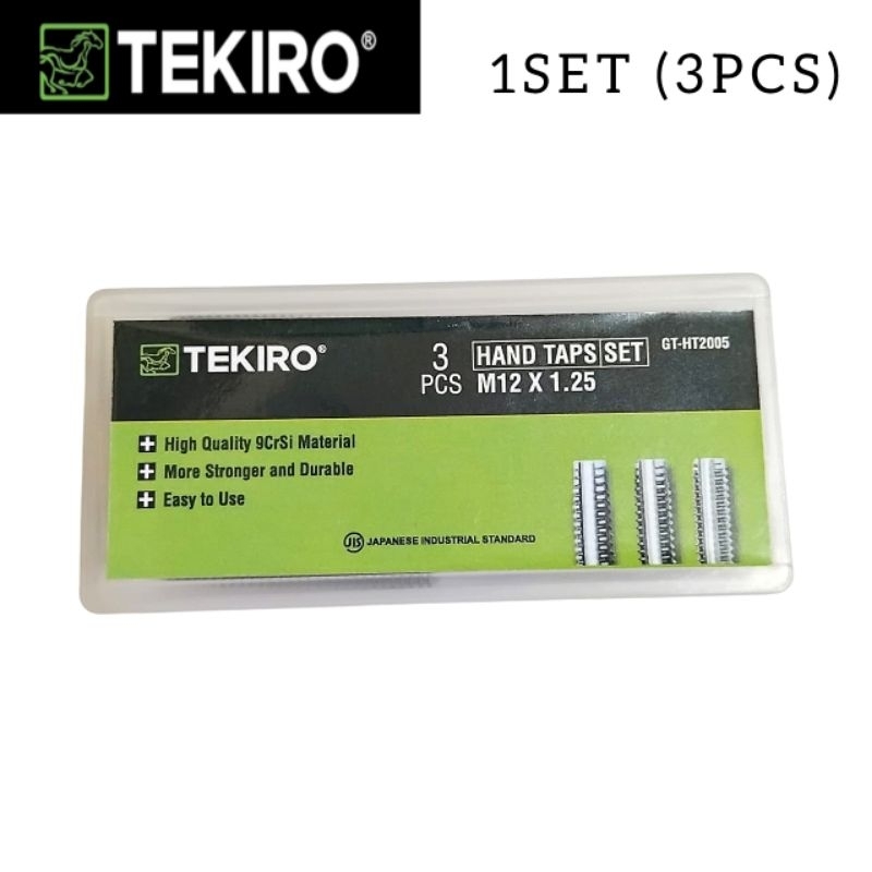 TEKIRO Tap M12 × 1.25 Hand Tap Tapping Mesin m12x1.25 hss tekiro 1set (3pcs)