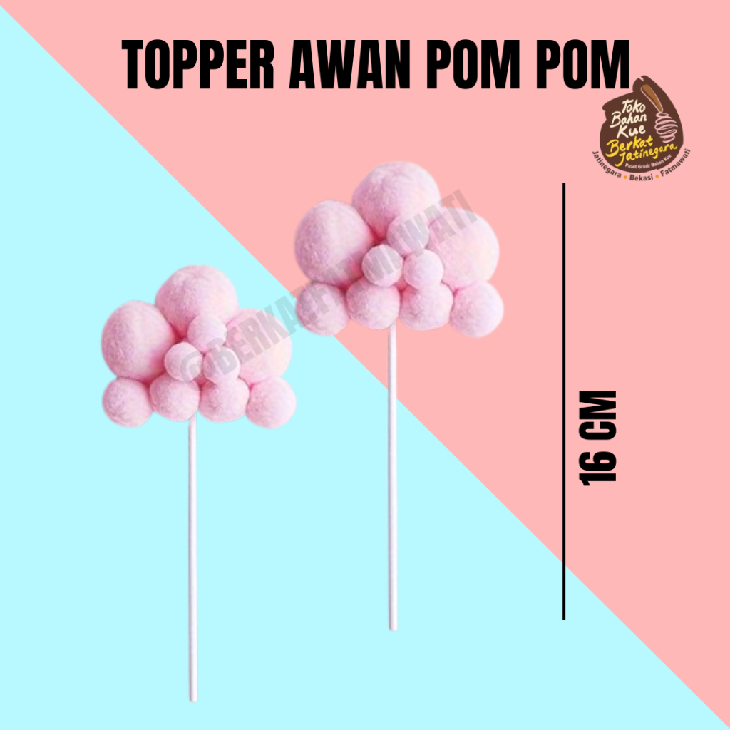 CAKE TOPPER POM POM / TOPPER CAKE SATUAN LUCU / HIASAN KUE GABUS