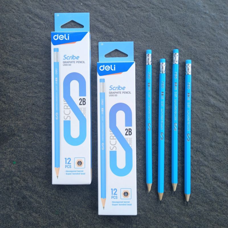 

Pensil Kayu Pencil 2B Deli U510 00 Scribe ( 12 Pcs ) [ Original ]