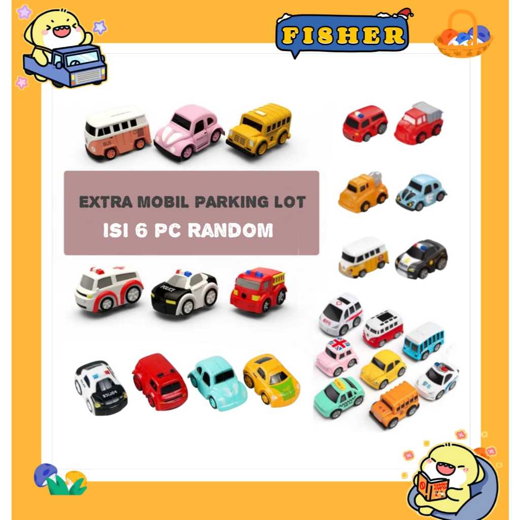 [FISHER] Mobil kecil EXTRA untuk Parking lot lift | Mainan mobil | Mobil parking lot