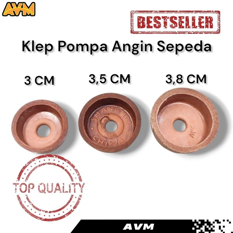 KLEP POMPA SEPEDA POMPA ANGIN SEPEDA 3 CM 3,5 CM 3,8 CM BAHAN KULIT ASLI