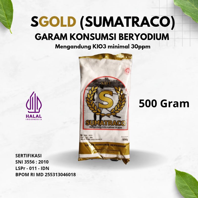 

SGOLD Sumatraco Salt - Garam Makan/Garam Dapur/Garam Konsumsi Beryodium 500 Gram