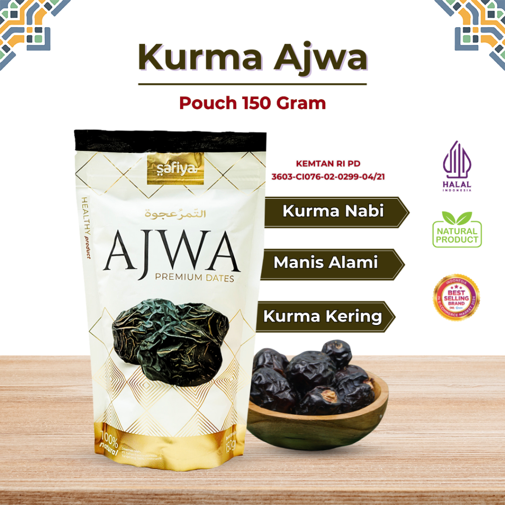 

Kurma Ajwa 150 gr Safiya | Kurma Nabi Premium Original Safiya
