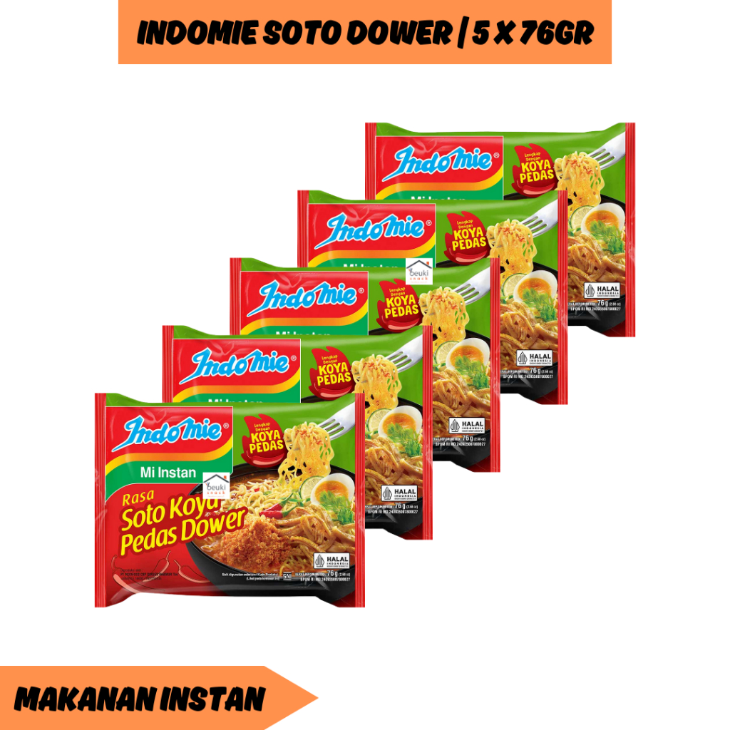 

5PCS Indomie Soto Koya Pedas Dower Lengkap dengan Koya Pedas