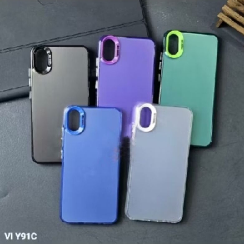 CASE VIVO Y91 Y91C SOFTCASE IMD HYBRID COLOUR PLATE HOLOGRAM POLOS FULL COVER