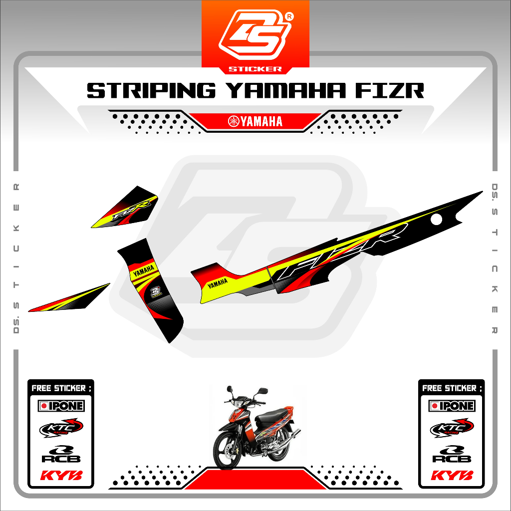 Stiker Striping Fizr Decal List Variasi Motor Yamaha Fiz R Modifikasi Simpel Terbaru DS120225