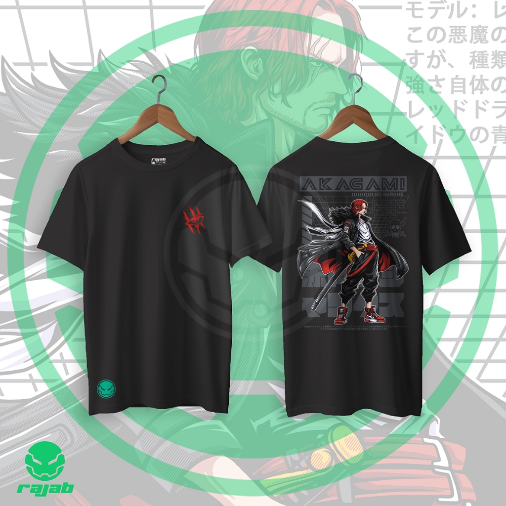 RAJAB Kaos Tshirt Baju Anime Shanks One Piece Streetwear