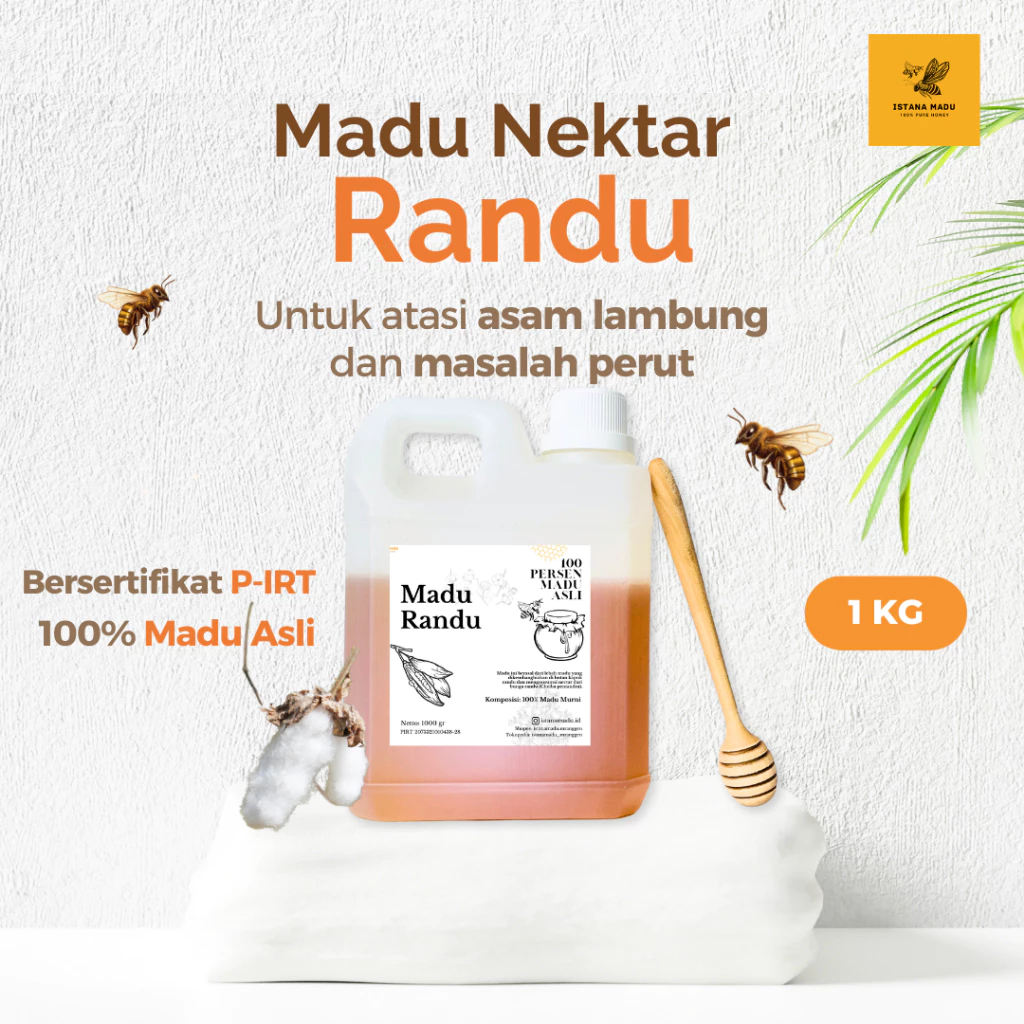 

[1kg] MADU Randu Murni 100% - ISTANA MADU - Untuk lambung dan sistem pencernaan