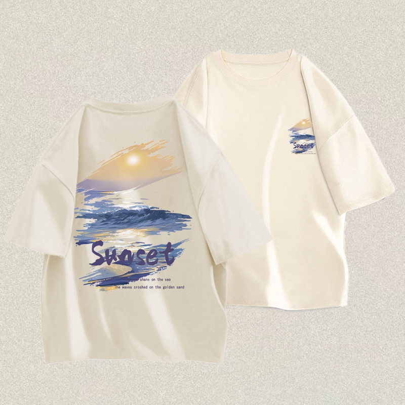 RENELLE Kaos T-shirt Pria Oversize | Kaos Sablon “SUASET ” | Kaos Pria Distro Original | Kaos Distro