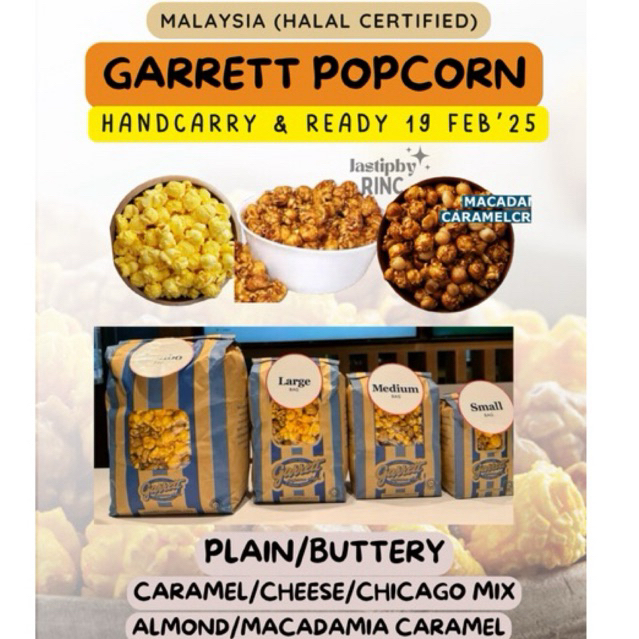 

Garrett Popcorn Malaysia HALAL Ready Indo19 FEB Handcarry