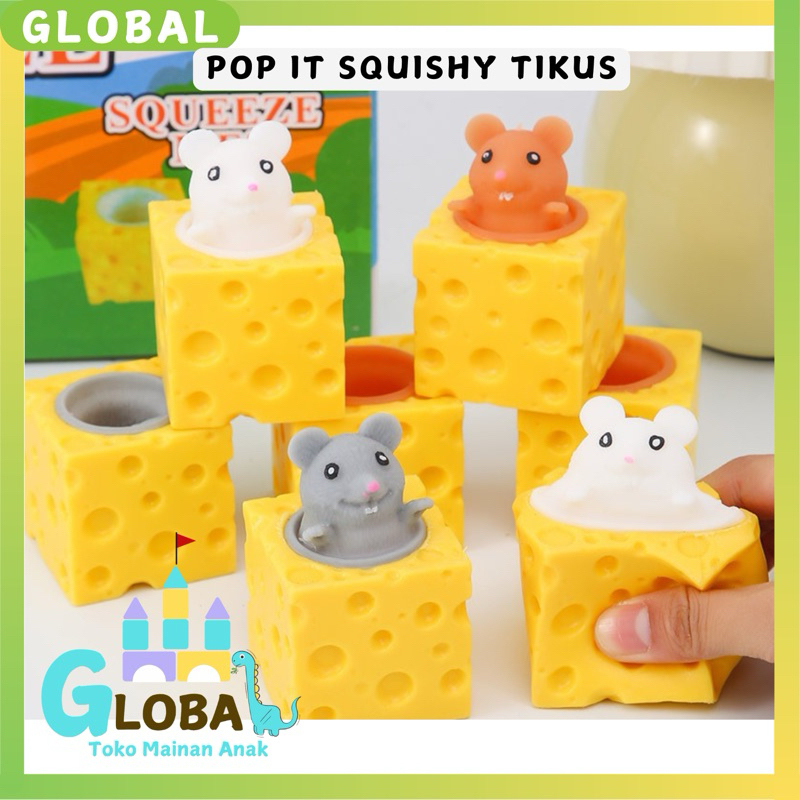 [GLOBAL] Mainan Pop it Squishy Tikus dan kelinci