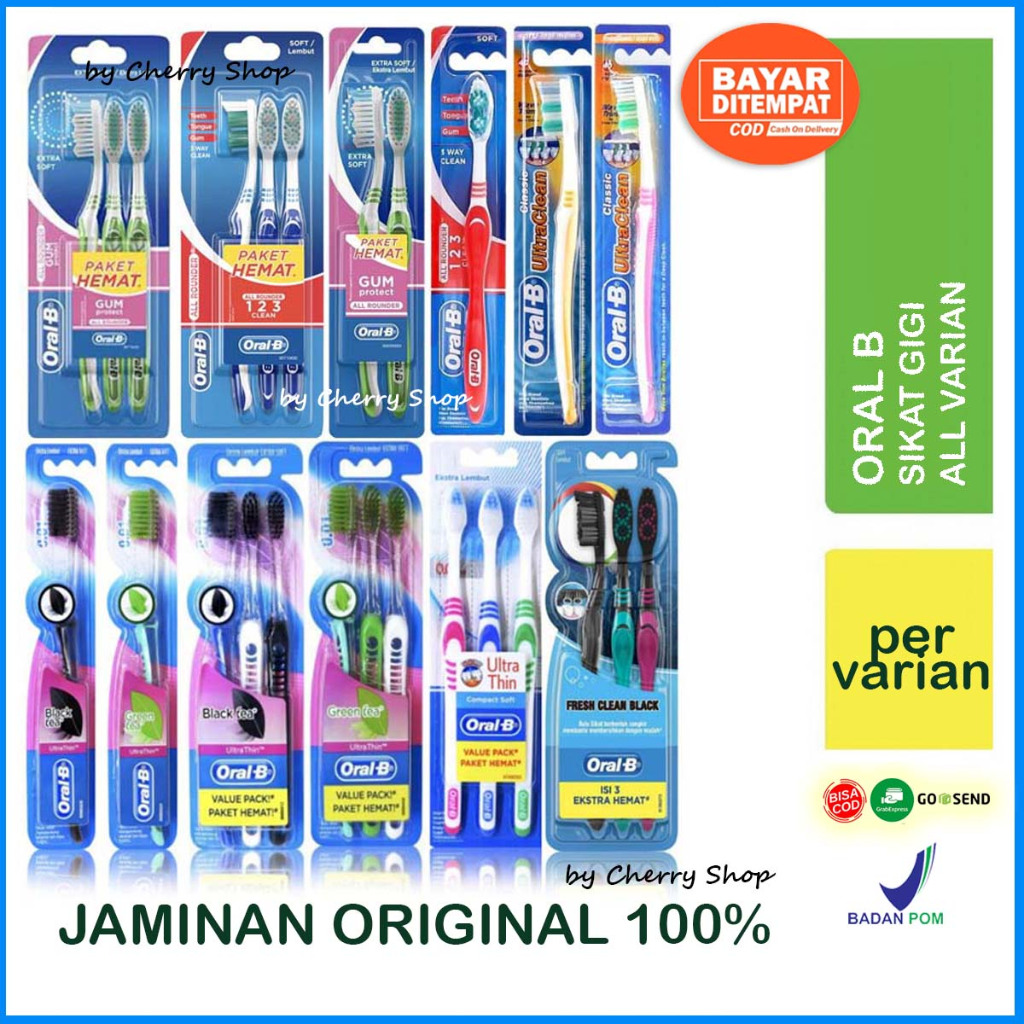 [PER JENIS] Oral B Sikat Gigi Ultrahin Black Tea / Green Tea / Compact Soft 3s / 1s Extra Soft / Fre