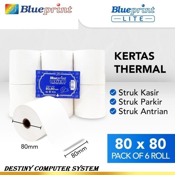

Kertas Thermal Blueprint 80 X 80P Lite Kemasan Pack ( Isi 6 Pcs)
