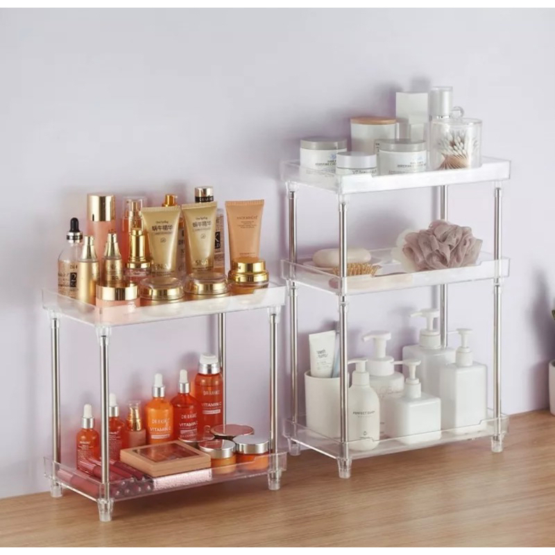 Rak Kosmetik Acrylic 2 / 3 Tingkat Serbaguna Rak Penyimpanan Multifungsi / Make up organizer Rak Kos