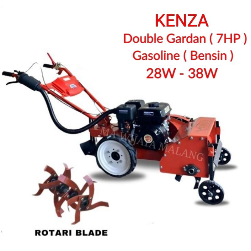 MESIN BAJAK MINI CULTIVATOR KENZA DOUBLE GARDAN 28W - 38W / MESIN DANGIR JAGUNG / MINI TILLER / TRAK