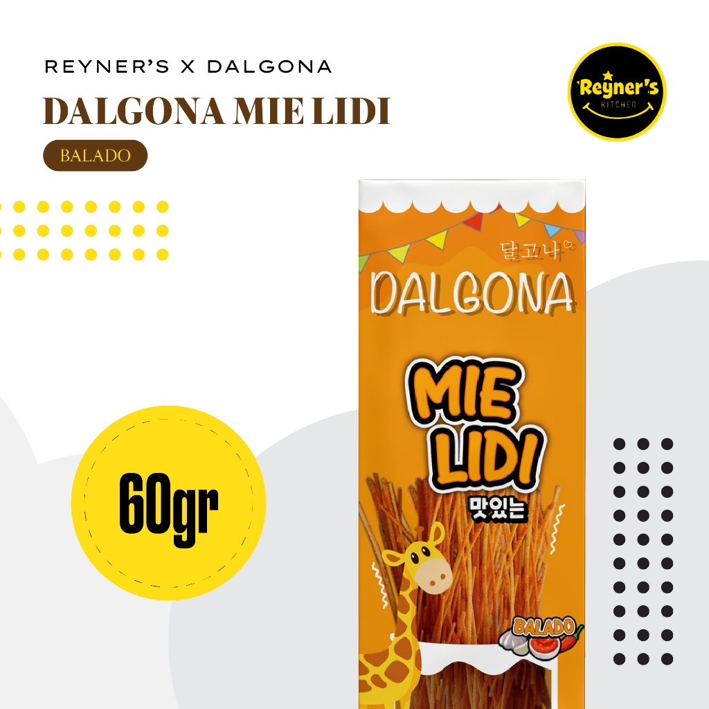 

Reyner's x Dalgona Mie Lidi Balado 60gr - Jajanan Snack Rasa Balado