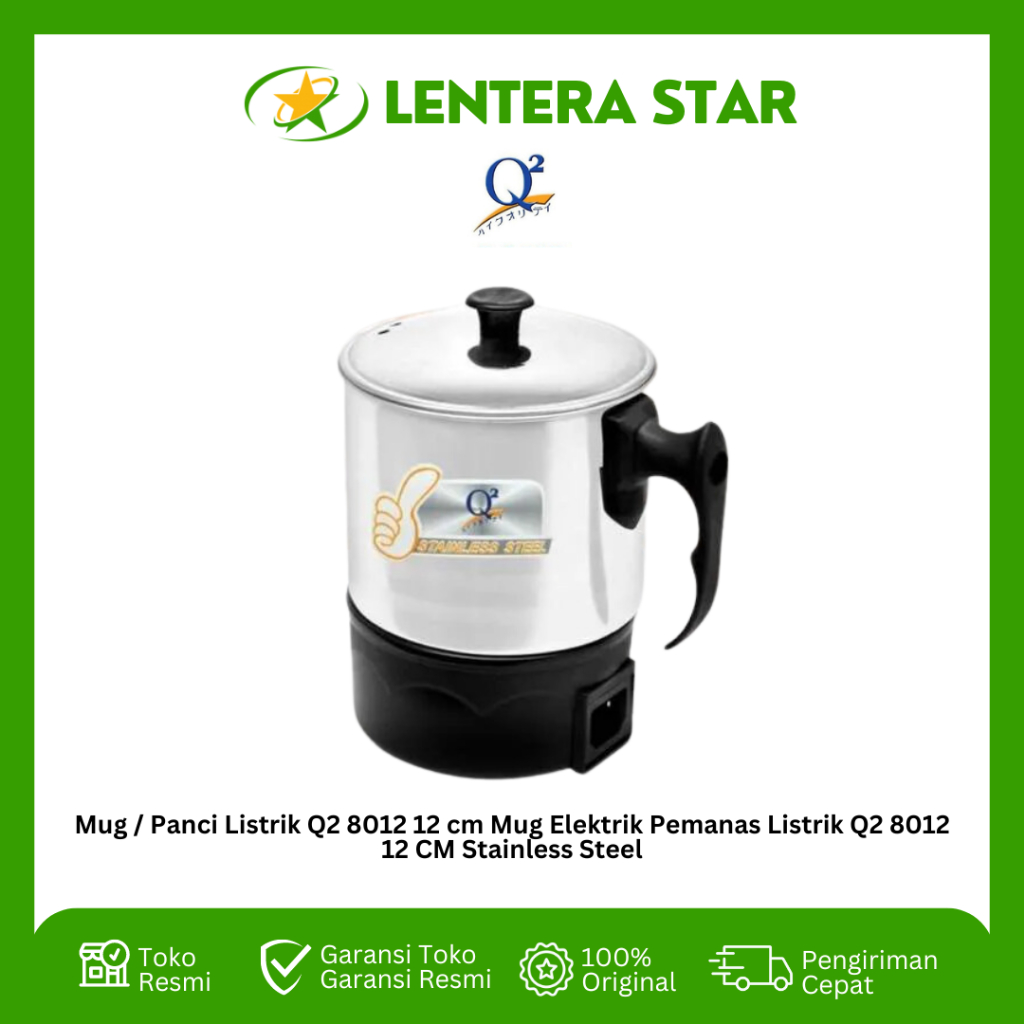 Mug / Panci Listrik Q2 8012 12 cm Mug Elektrik Pemanas Listrik Q2 8012 12 CM Stainless Steel