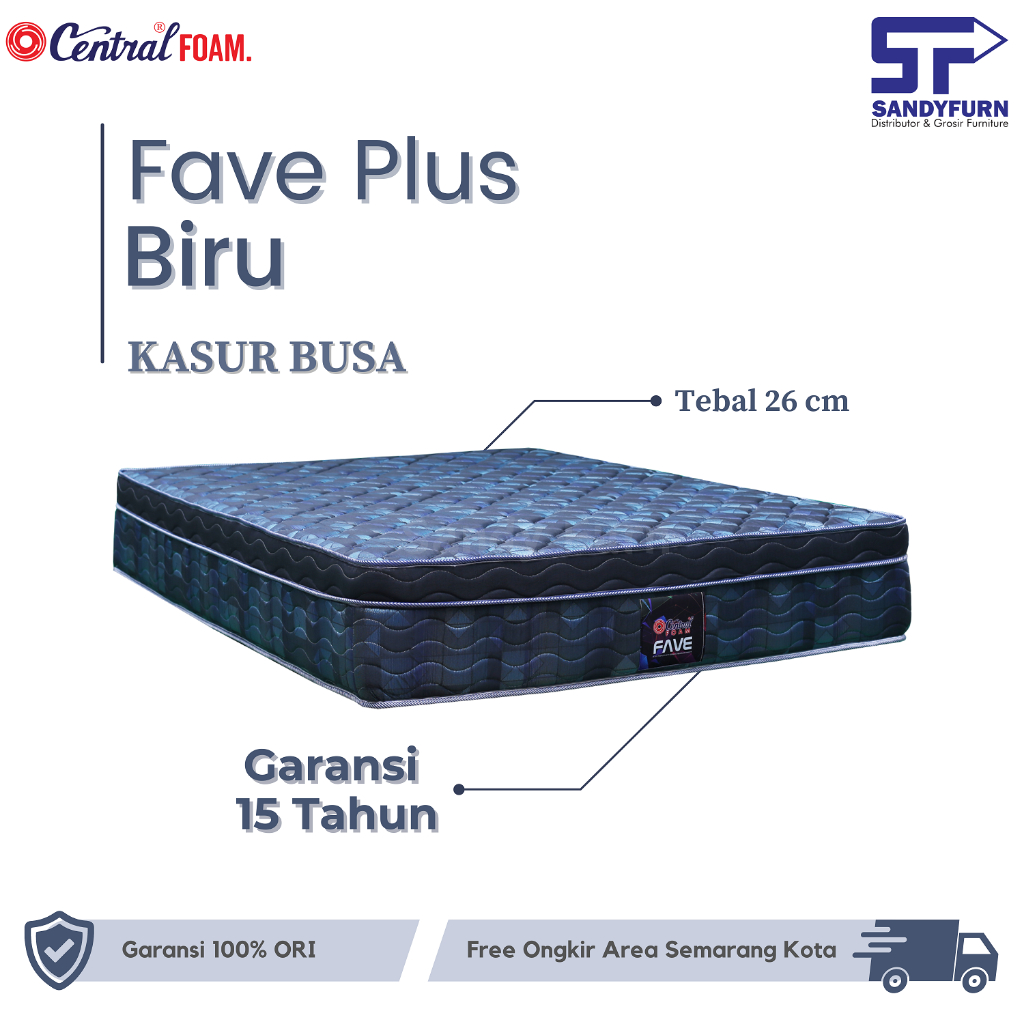 CENTRAL FOAM - Kasur Busa - Fave Plus (Biru, merah, Cokelat)