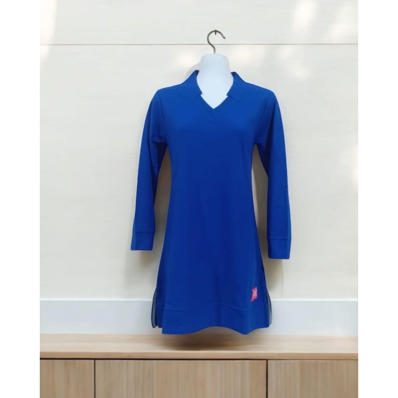 Tunik Polos Uncle West / Tunik Kerah V-Neck Uncle West / Khusus Warna Biru Benhur