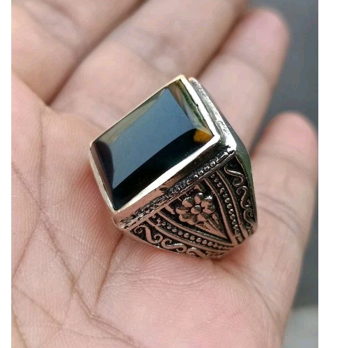 cincin Batu BACAN DOKO coklat merah kembang original high quality