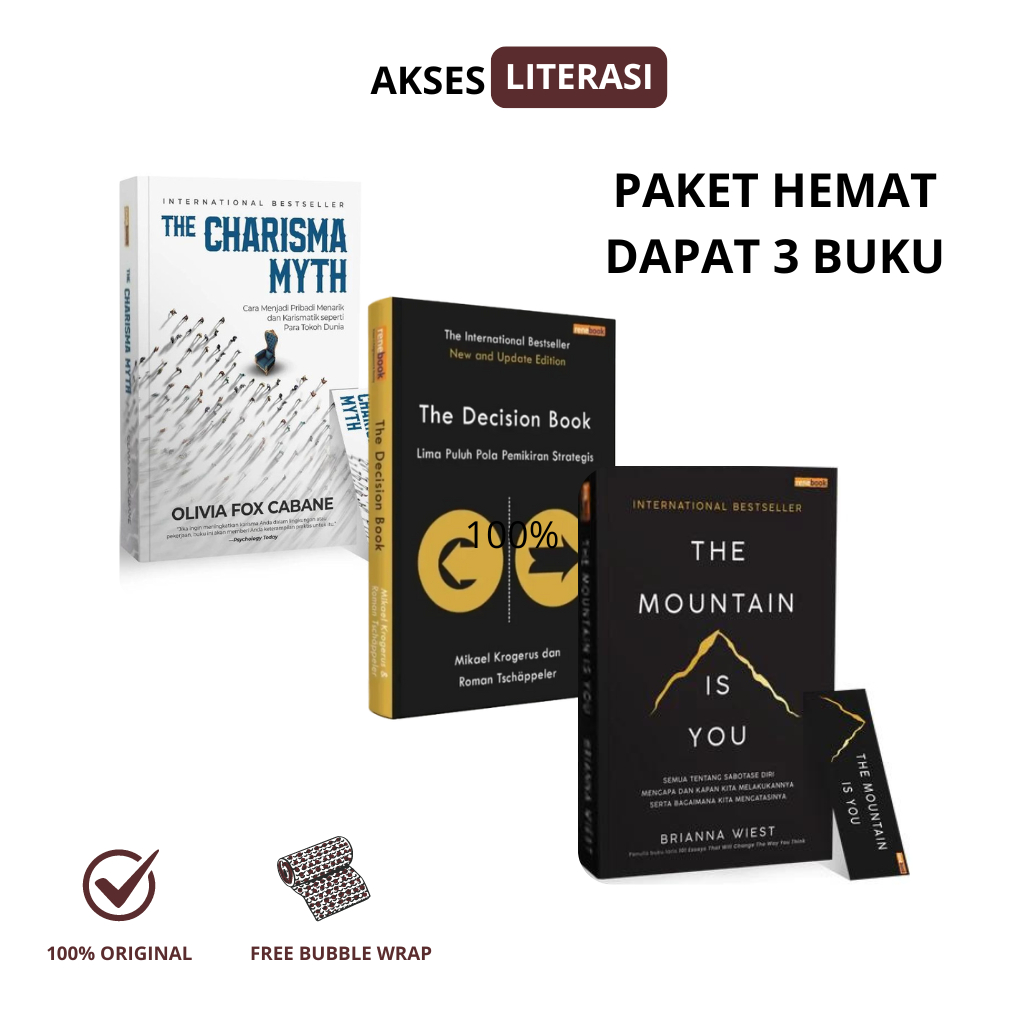 [PAKET HEMAT] Buku The Charisma Myth - The Decision Book - The Mountain Is You SC