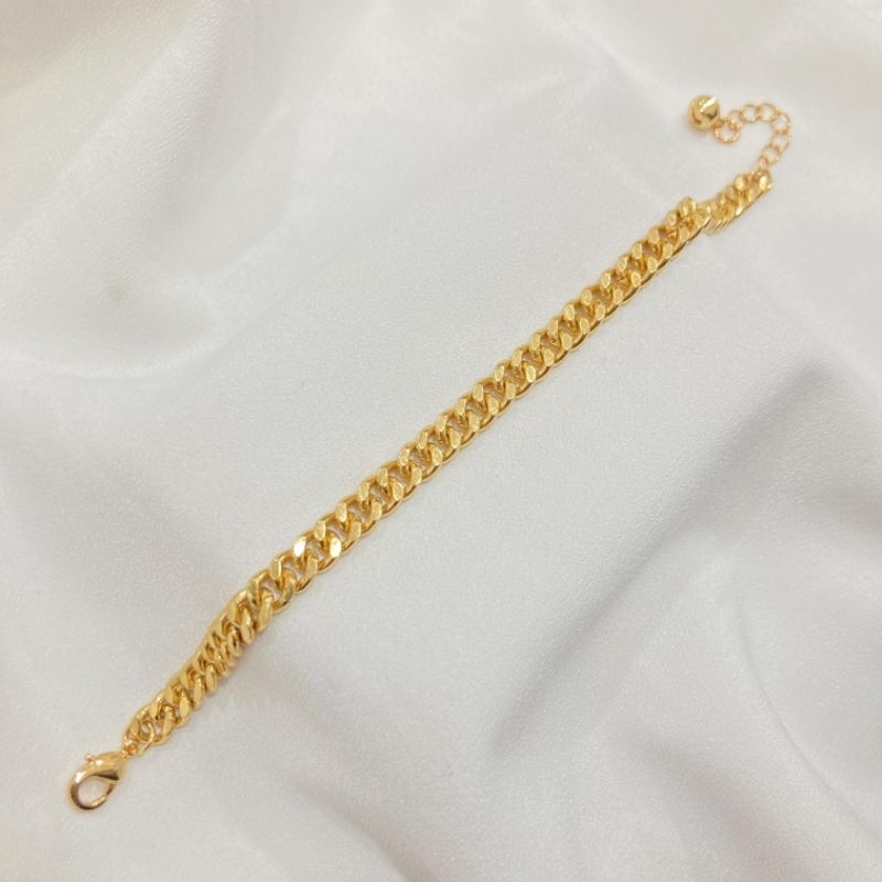 Gelang Rantai Perhiasan Lapis Emas 24 karat Aksesoris Fashion perhiasan xuping kalung anting kaki ta
