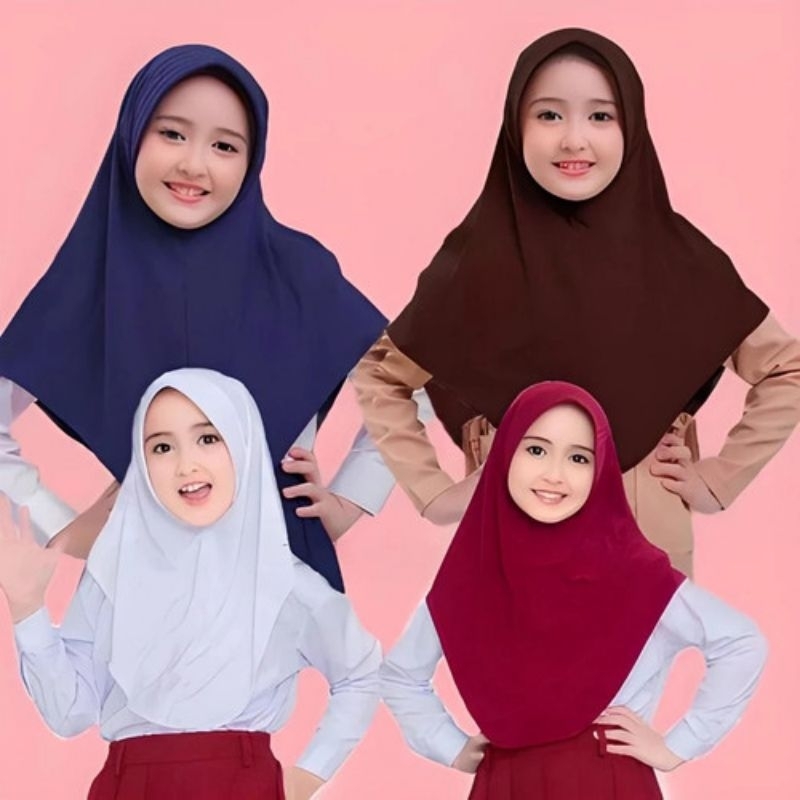 jilbab Hamidah anak sekolah/hijab anak sekolah SD 6-10 tahun Jilbab Murah Bergo Anak