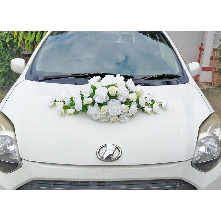 bunga plastik hias mobil pengantin wedding BESAR + 4 pintu