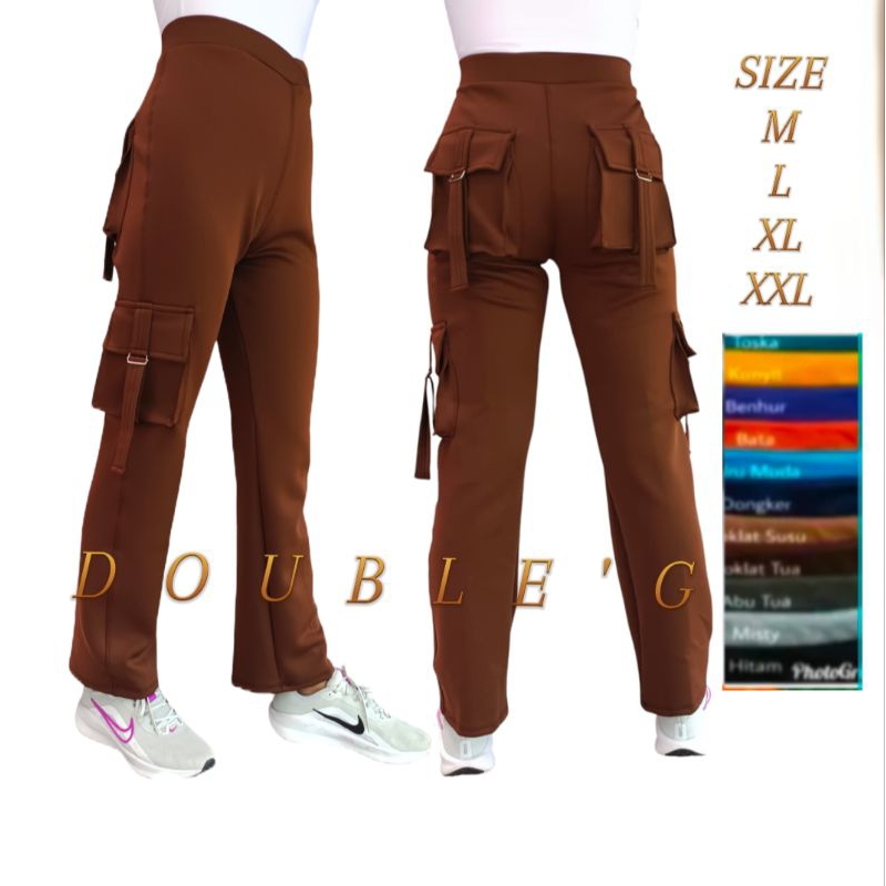 [PDL]CELANA PANJANG WANITA PDL/CELANA CARGO OLAHRAGA WANITA/CELANA SENAM CARGO ORANGE/CELANA CARGO W