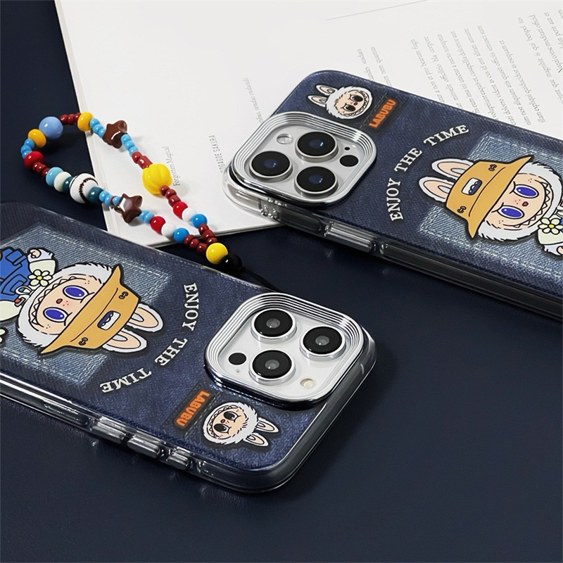 Denim Labubu Fall in Wild Softcase Casing Case HP Lucu iphone XS XS Max XR 11 Pro Max 12 Pro Max 13