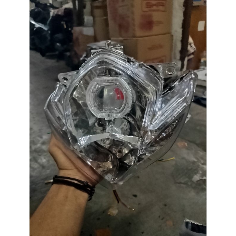 Headlamp Reflektor Lampu Depan Satria Fu Barong Tanpa Frame Custom Biled Ala Ala 2.5 Inchi Siap Paka