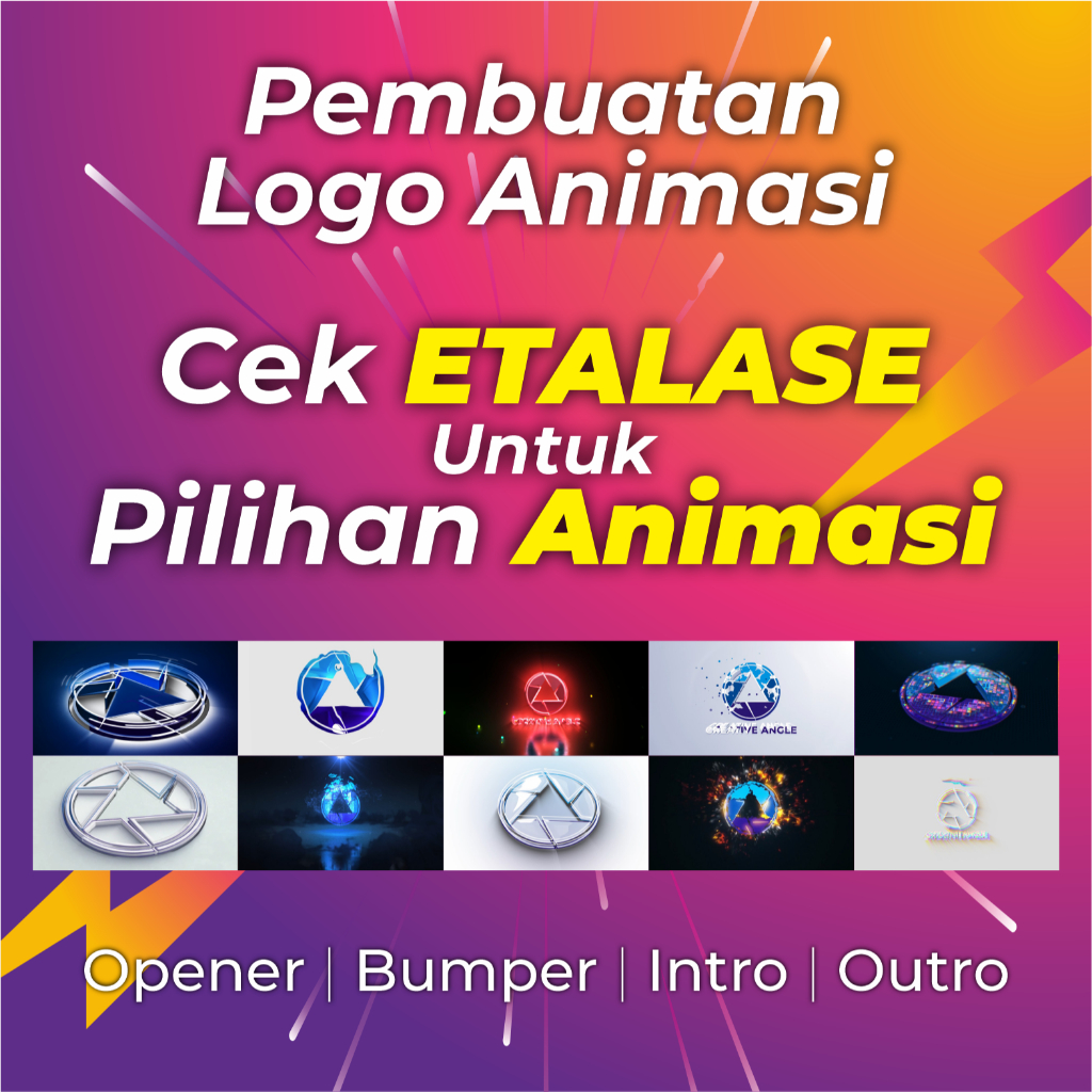 Jasa Pembuatan Video Animasi Opening Intro Outro Logo untuk Youtube Instagram Tiktok