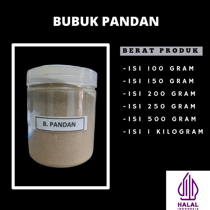 

Bubuk pandan rempah herbal 100% alami dan halal