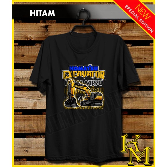 KAOS KOMATSU EXCAVATOR NEW WARNA HITAM