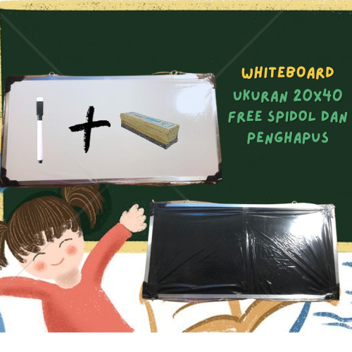 

PAPAN TULIS 20X40 FREE SPIDOL DAN PENGHAPUS