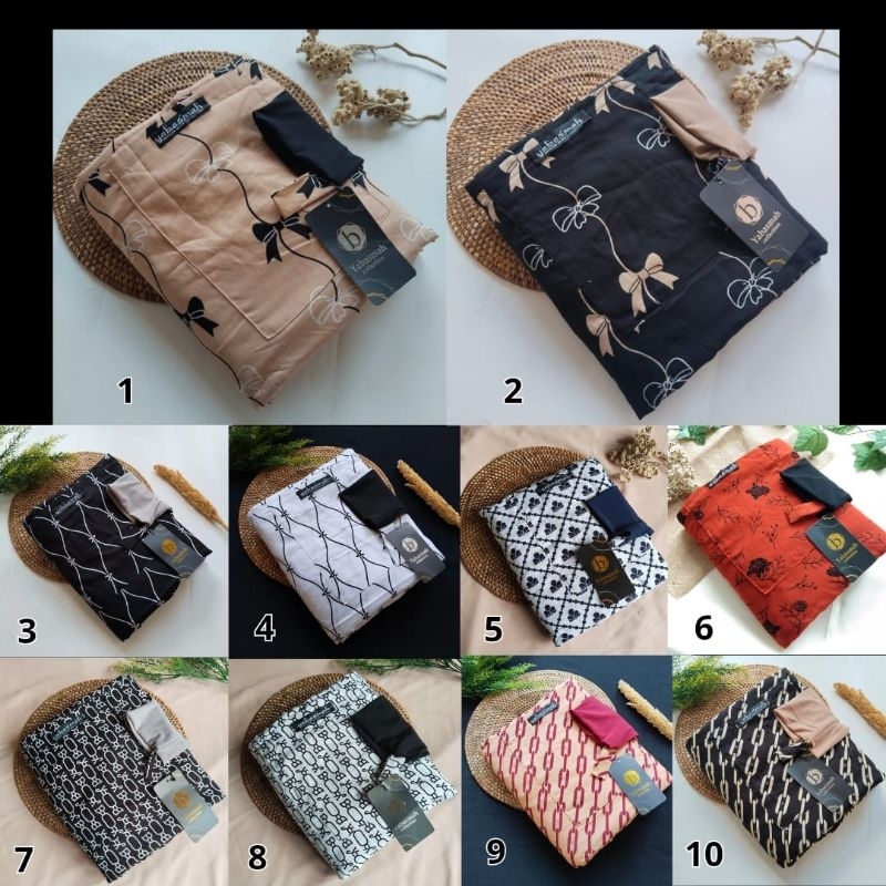 COD Mukena yabasmah Motif  best seller/mukena basmah/mukena terusan/mukenah Yabasmah/ RAYON premium 
