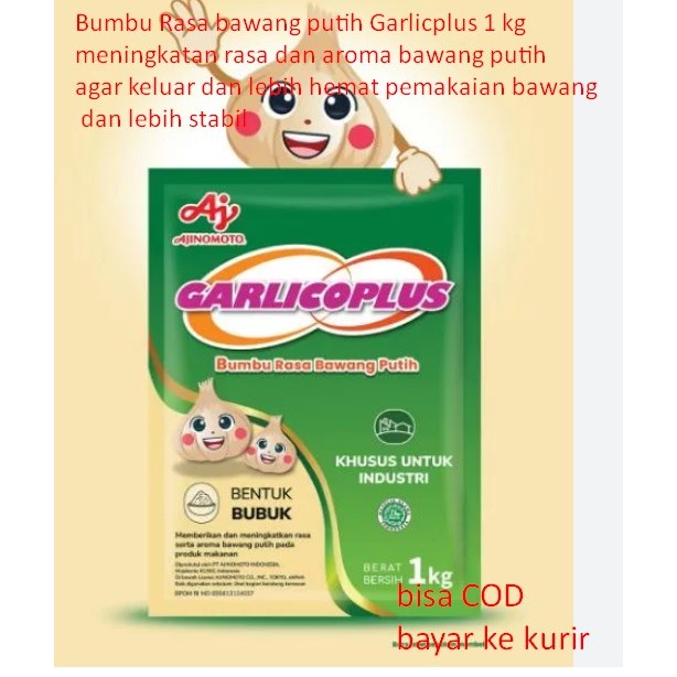

Bumbu Rasa bawang putih Garlicplus 1 kg meningkatan rasa dan aroma bawang putih agar keluar dan lebih hemat pemakaian bawang dan lebih stabil