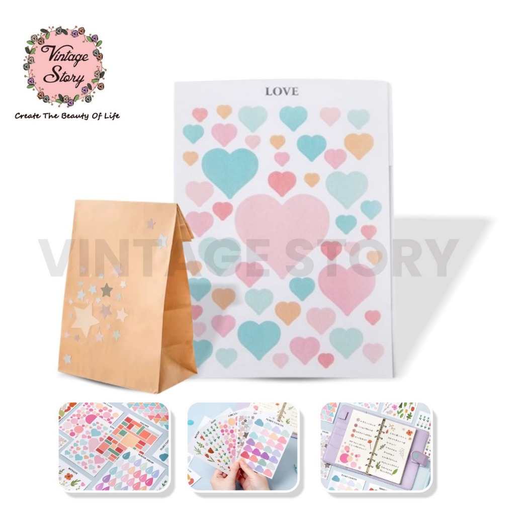 Sticker Kertas Tempelan Hias Buku Scrapbook Jurnal Aesthetic Motif Lucu