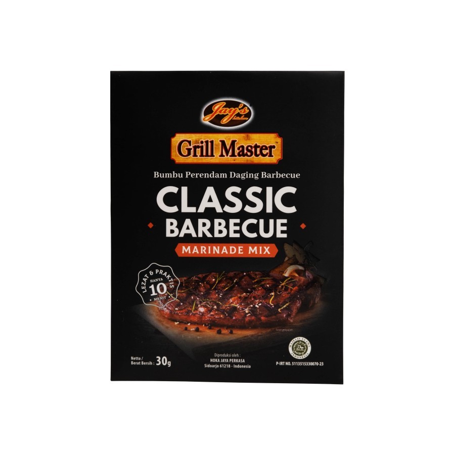 

Jay's Grill Master Classic Barbecue Marinade Mix 30gr – Jays Bumbu Marinasi BBQ