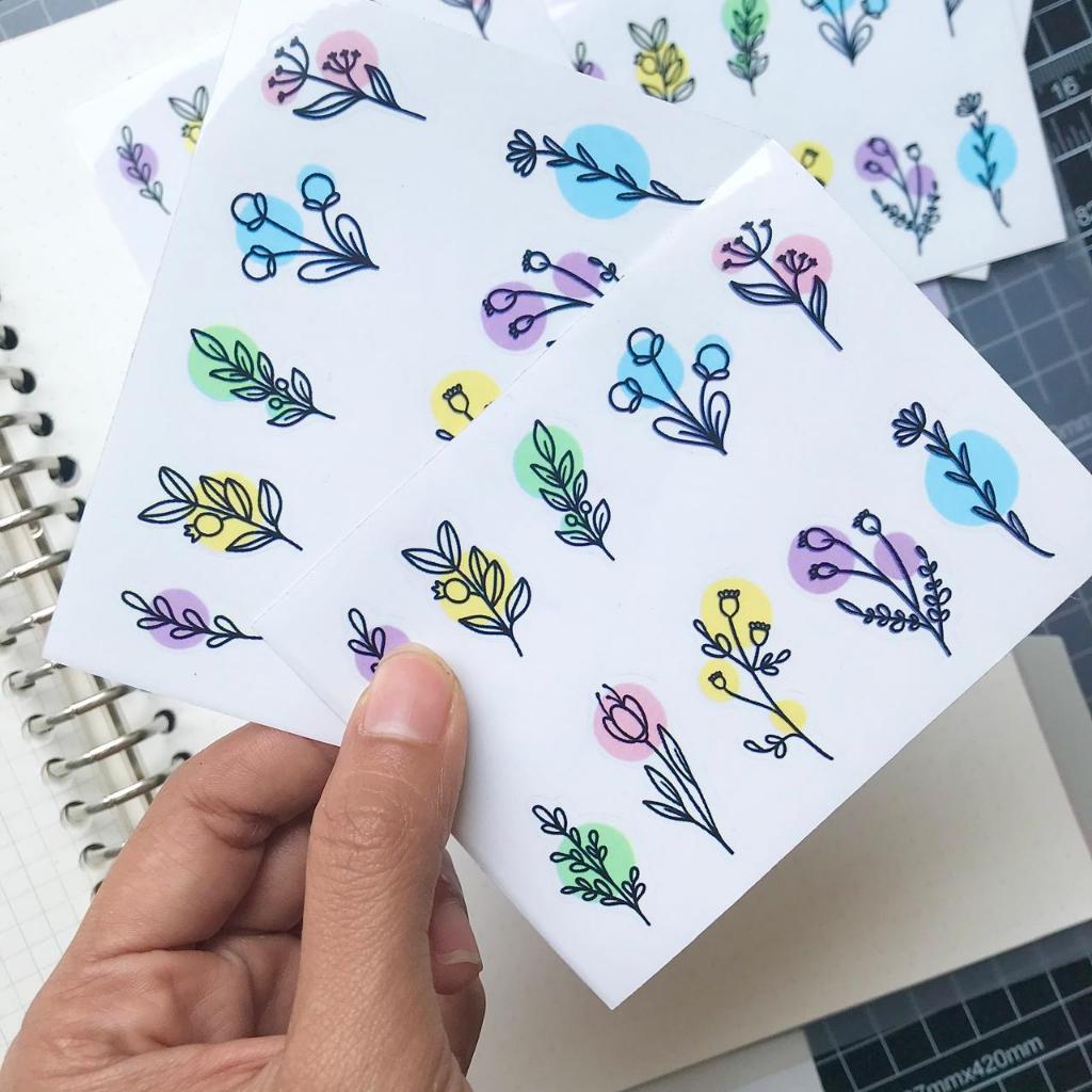 

stiker bunga transparan/ clear sticker flowers/ aesthetic sticker