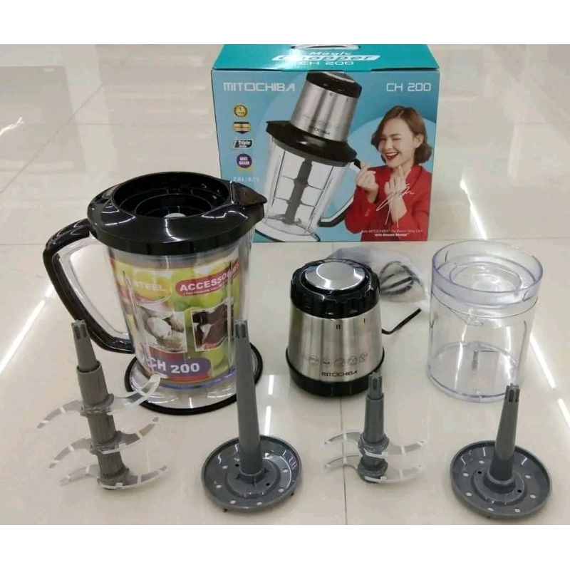 MOTOCHIBA Food Magic Chopper CH200 Blender 2L Alat Penggiling dan Penghalus Bumbu