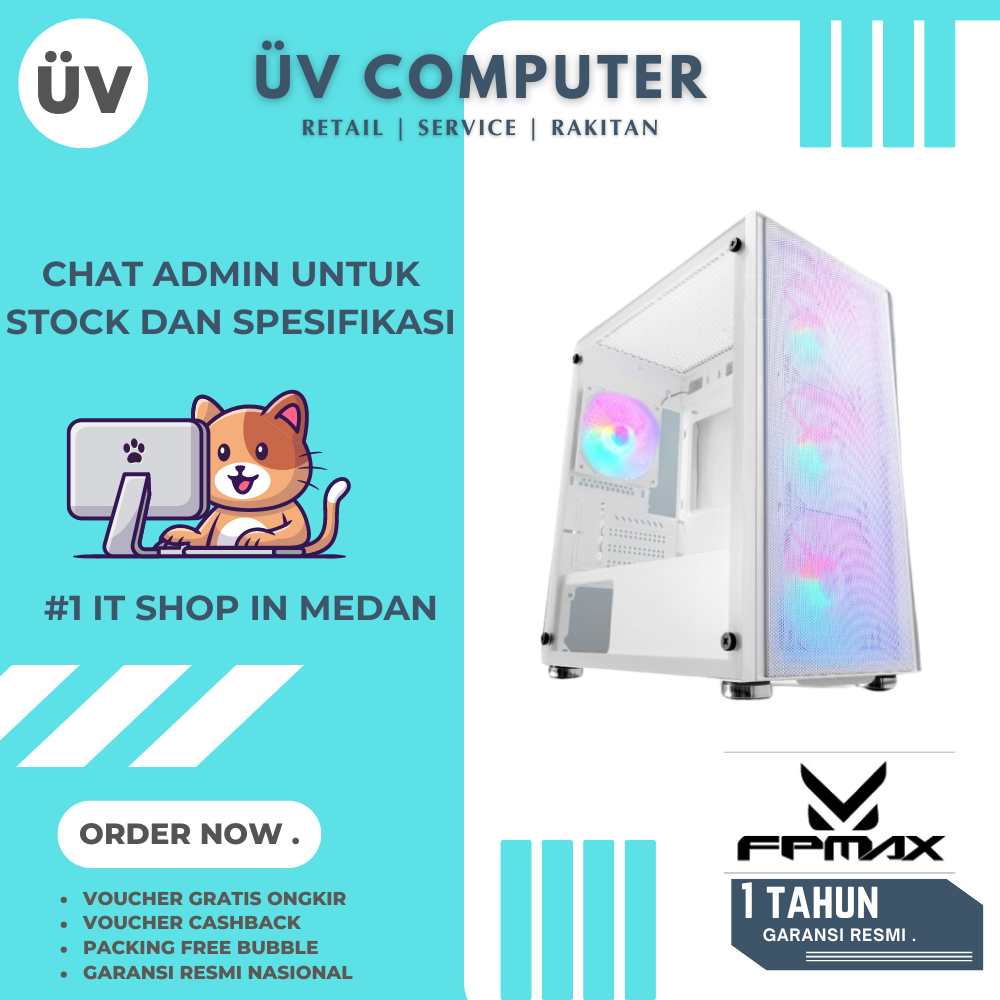 Casing  PC Komputer FPMAX FP MAX CL5506 TG | Mid Tower | Micro M-ATX  Case | Tanpa Fan | Pengganti W