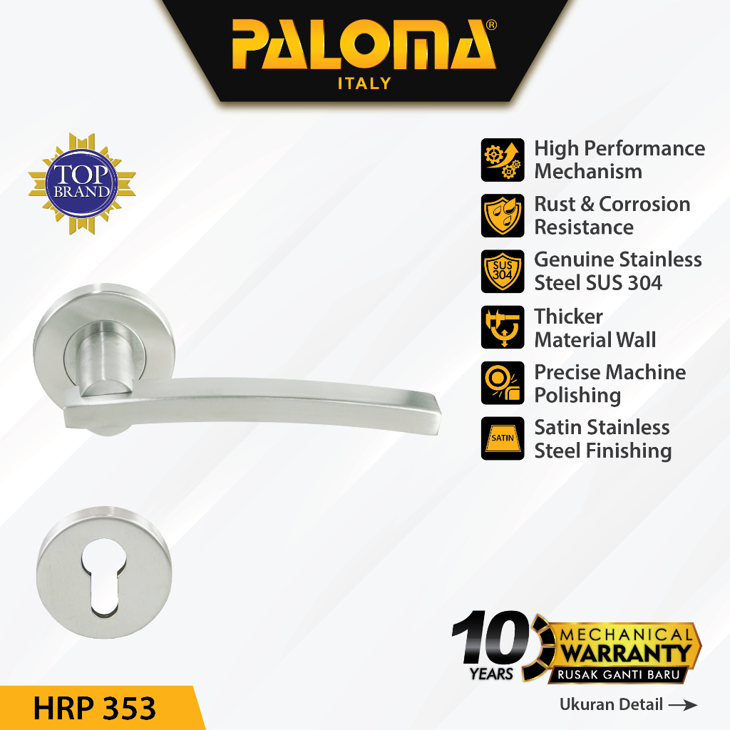 PALOMA HRP 353 Handle Pintu Roses Stainless Steel Lever Gagang Door