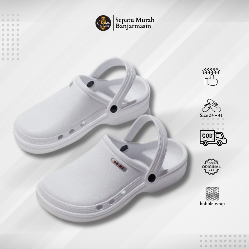 SANDAL MEDIS PUTIH I SANDAL MEDIS PERAWAT & DOKTER I Sandal Medis tertutup l Sandal Pria & Wanita
