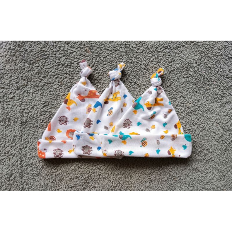 Topi Kuncung Bayi Baru Lahir / 3 Pcs Topi Bayi Lucu Murah
