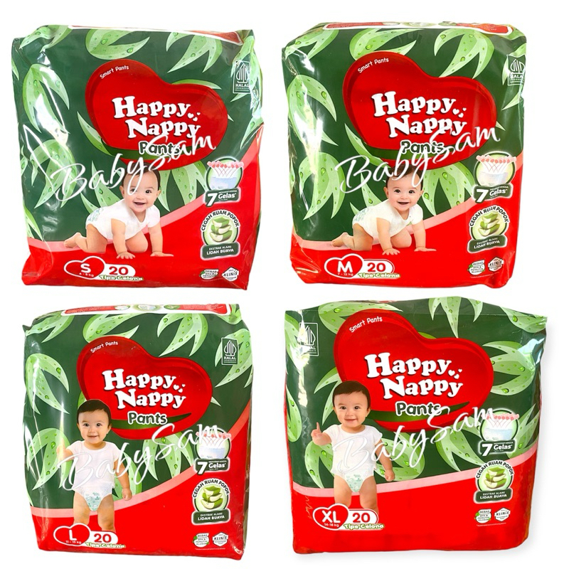 Happy Nappy Smart Pants S20, M20,L20 dan XL20 || Happy Nappy Type Celana Kemasan Kecil